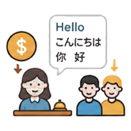 외국어 응대 직원을 따로 두기 어렵습니다